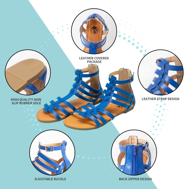 Trary Women's Sandal, Comfortable Gladiator Sandals Ankle Strap Flats Sandalias Para Mujer Beach Sandals Wide Width Open Toe Cross Strappy Sandals for Women Dressy Summer - Image 5